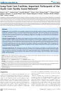 Cover page: Long-Term Care Facilities: Important Participants of the Acute Care Facility Social Network?