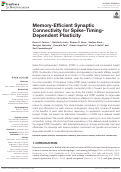 Cover page: Memory-Efficient Synaptic Connectivity for Spike-Timing- Dependent Plasticity