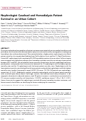 Cover page: Nephrologist Caseload and Hemodialysis Patient Survival in an Urban Cohort