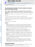 Cover page: Social impairment in relation to clinical symptoms in youth at high risk for bipolar disorder