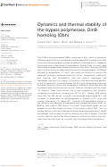 Cover page: Dynamics and thermal stability of the bypass polymerase, DinB homolog (Dbh).