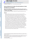 Cover page: Brain and behavioral correlates of insulin resistance in youth with depression and obesity.