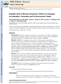 Cover page: Diabetes Risk in Older Mexican Americans: Effects of Language Acculturation, Generation and Socioeconomic Status