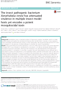 Cover page: The insect pathogenic bacterium Xenorhabdus innexi has attenuated virulence in multiple insect model hosts yet encodes a potent mosquitocidal toxin