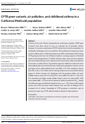 Cover page: CFTR gene variants, air pollution, and childhood asthma in a California Medicaid population