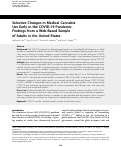 Cover page: Selective Changes in Medical Cannabis Use Early in the COVID-19 Pandemic: Findings from a Web-Based Sample of Adults in the United States