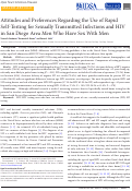 Cover page: Attitudes and Preferences Regarding the Use of Rapid Self-Testing for Sexually Transmitted Infections and HIV in San Diego Area Men Who Have Sex With Men