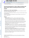 Cover page: Assessing sleep behaviors in Latino children and adolescents: what is known, what are we missing, and how do we move forward?