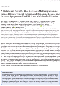 Cover page: A mutation in Hnrnph1 that decreases methamphetamine-induced reinforcement, reward, and dopamine release and increases synaptosomal hnRNP H and mitochondrial proteins