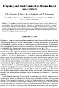 Cover page: Trapping and dark current in plasma-based accelerators