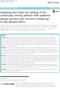 Cover page: Updating vital status by tracking in the community among patients with epidemic Kaposi sarcoma who are lost to follow-up in sub-Saharan Africa