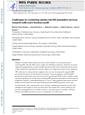 Cover page: Challenges to conducting adolescent HIV prevention services research with court-involved youth