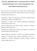 Cover page: Intrinsic Optoelectronic Characteristics of MoS2 Phototransistors via a Fully Transparent van der Waals Heterostructure
