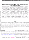 Cover page: Planck intermediate results