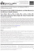 Cover page: The Impact of the COVID-19 Pandemic on Older Women in the Women’s Health Initiative