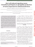 Cover page: Host cell-induced signaling causes Clostridium perfringens to upregulate production of toxins important for intestinal infections