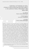 Cover page: Temporal Patterning of Oral Stereotypies in Restricted-fed Fowls: 2. Investigations with a Single Daily Meal