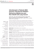 Cover page: Utomilumab in Patients With Immune Checkpoint Inhibitor-Refractory Melanoma and Non-Small-Cell Lung Cancer