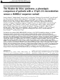 Cover page: The Koolen-de Vries syndrome: a phenotypic comparison of patients with a 17q21.31 microdeletion versus a KANSL1 sequence variant