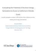 Cover page: Evaluating the Potential of Nuclear Energy Generation to Assist in California’s Climate Goals