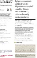 Cover page: High pregnancy rates in humpback whales (Megaptera novaeangliae) around the Western Antarctic Peninsula, evidence of a rapidly growing population.