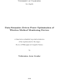 Cover page: Data-Semantics Driven Power Optimization of Wireless Medical Monitoring Devices