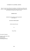 Cover page: Impact of Locally-Sourced Biochar Amendments on Soil Hydrology and Ecosystem Services: A Study of Moisture Retention, Plant Uptake Dynamics, Nutrient Retention, and Greenhouse Gas Emissions in Agroecosystems