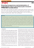 Cover page: Ensuring transparency and minimization of methodologic bias in preclinical pain research