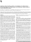 Cover page: Adjusting retinol-binding protein concentrations for inflammation: Biomarkers Reflecting Inflammation and Nutritional Determinants of Anemia (BRINDA) project