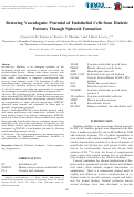 Cover page: Restoring Vasculogenic Potential of Endothelial Cells from Diabetic Patients Through Spheroid Formation