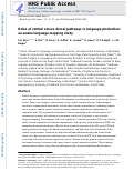 Cover page: Roles of ventral versus dorsal pathways in language production: An awake language mapping study