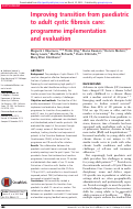 Cover page: Improving transition from paediatric to adult cystic fibrosis care: programme implementation and evaluation