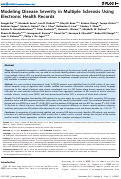 Cover page: Modeling Disease Severity in Multiple Sclerosis Using Electronic Health Records