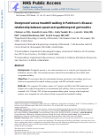 Cover page: Overground versus treadmill walking in Parkinsons disease: Relationship between speed and spatiotemporal gait metrics.