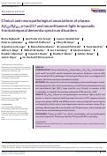 Cover page: Clinical and neuropathological associations of plasma Aβ42/Aβ40, p-tau217 and neurofilament light in sporadic frontotemporal dementia spectrum disorders.