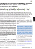 Cover page: Automated, multiparametric monitoring of respiratory biomarkers and vital signs in clinical and home settings for COVID-19 patients.