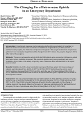 Cover page: The Changing Use of Intravenous Opioids in an Emergency Department