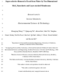 Cover page: Superselective Removal of Lead from Water by Two-Dimensional MoS2 Nanosheets and Layer-Stacked Membranes