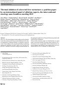 Cover page: Thermal ablation of colorectal liver metastases: a position paper by an international panel of ablation experts, the interventional oncology sans frontières meeting 2013