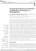 Cover page: Psychological Dimensions Relevant to Motivation and Pleasure in Schizophrenia.