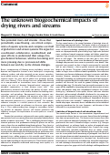 Cover page: The unknown biogeochemical impacts of drying rivers and streams