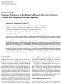 Cover page: Immune Responses in Parkinson’s Disease: Interplay between Central and Peripheral Immune Systems