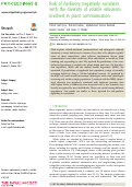 Cover page: Risk of herbivory negatively correlates with the diversity of volatile emissions involved in plant communication