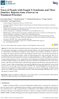 Cover page: Voice of People with Fragile X Syndrome and Their Families: Reports from a Survey on Treatment Priorities
