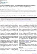 Cover page: Draft Genome Sequence of Syntrophorhabdus aromaticivorans Strain UI, a Mesophilic Aromatic Compound-Degrading Syntroph