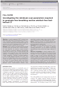 Cover page: Investigating the minimum scan parameters required to generate free-breathing motion artefact-free fast-helical CT