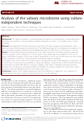 Cover page: Analysis of the salivary microbiome using culture-independent techniques.