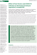 Cover page: Impact of host factors and COVID-19 infection on the humoral immune repertoire in treated HIV