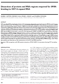 Cover page: Dissection of protein and RNA regions required for SPEN binding to XIST A-repeat RNA