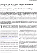 Cover page: Diversity of KIR, HLA Class I, and Their Interactions in Seven Populations of Sub-Saharan Africans.